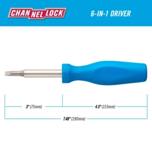 CHANNEL LOCK 6-in-1 Professional Multi-Bit Screwdriver (61H)