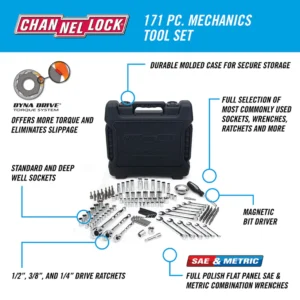CHANNEL LOCK 171pc Mechanic's Tool Set (39053)