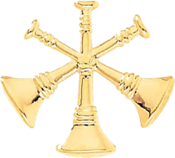 BLACKINTON J53 - Division Chief Three Crossed Bugles Gold or Nickel